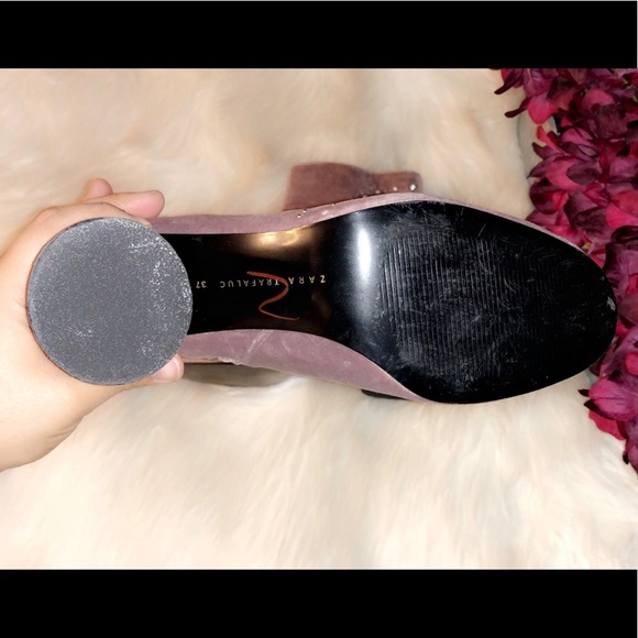 ZARA Beaded Velvet Ankle Booties - Picture 8 of 8